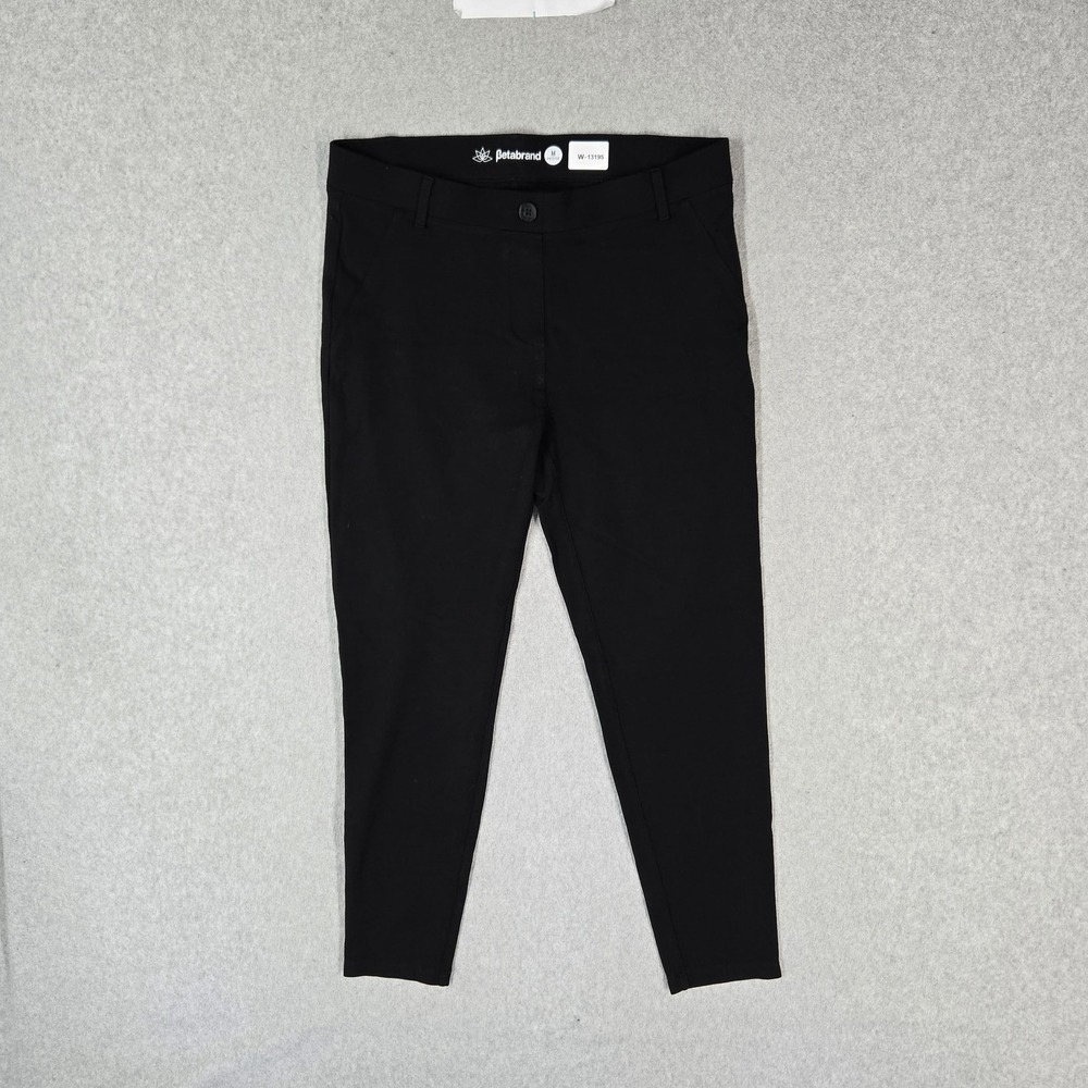Betabrand Women Pants M PETITE Black Nylon Rayon Dress Pants 24" Inseam